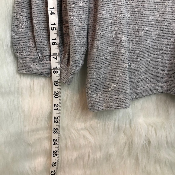 Yellow Chair Crop Box Sweater Balloon Sleeve Small Gray Crew Neck - Picture 4 of 8